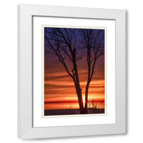 Love And Fire White Modern Wood Framed Art Print with Double Matting by DeLuca, Pat