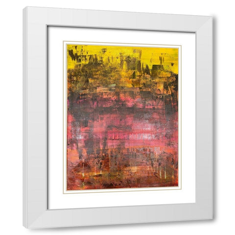 Distressed Vision 1 White Modern Wood Framed Art Print with Double Matting by Spina, Phyllis