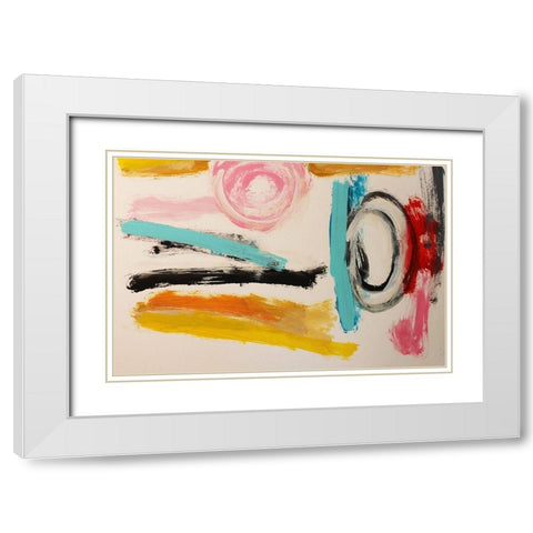 Disection White Modern Wood Framed Art Print with Double Matting by Spina, Phyllis
