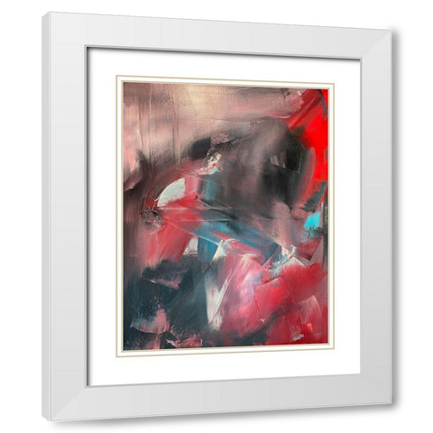 Smeared Movements 1 White Modern Wood Framed Art Print with Double Matting by Spina, Phyllis