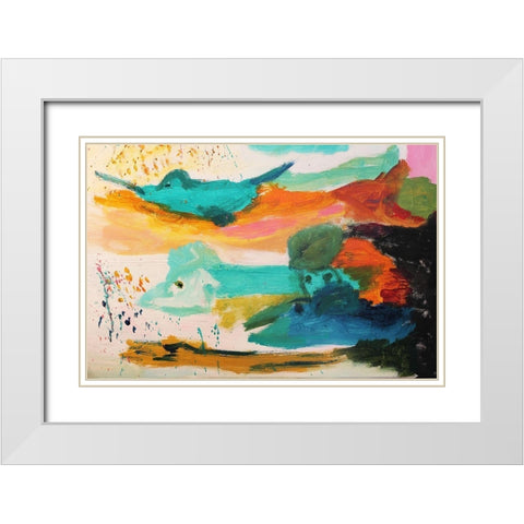 Floating White Modern Wood Framed Art Print with Double Matting by Spina, Phyllis