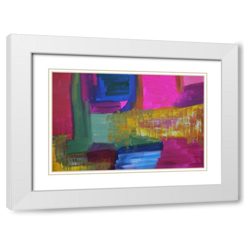 Angled Stairs White Modern Wood Framed Art Print with Double Matting by Spina, Phyllis