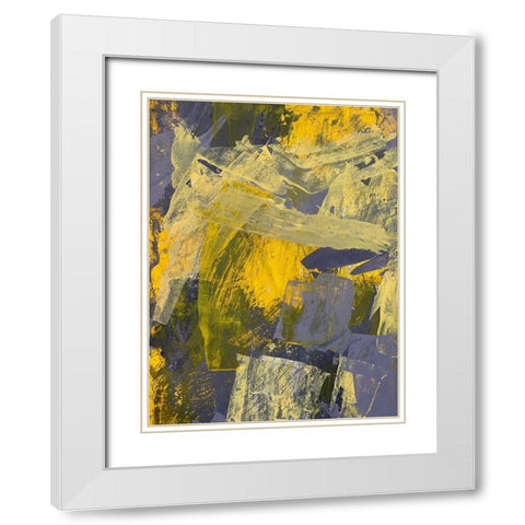 Shinning Abstract 2 White Modern Wood Framed Art Print with Double Matting by Spina, Phyllis