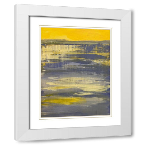 Bright Horizon 1 White Modern Wood Framed Art Print with Double Matting by Spina, Phyllis