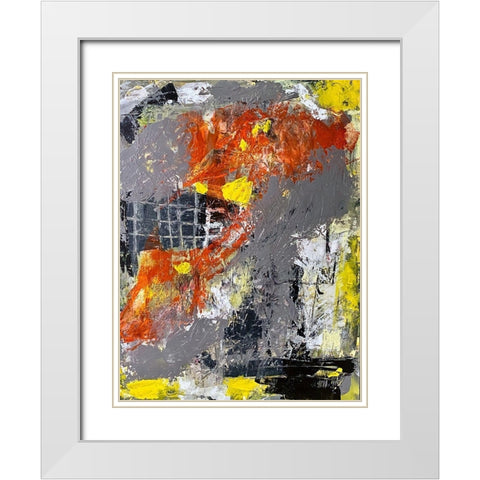 Meditative Ideas 1 White Modern Wood Framed Art Print with Double Matting by Spina, Phyllis