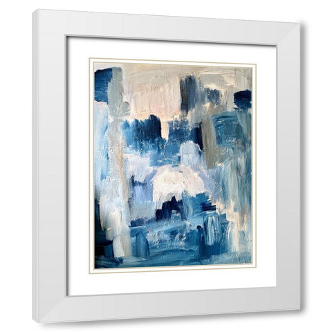 Blue Wonder White Modern Wood Framed Art Print with Double Matting by Spina, Phyllis