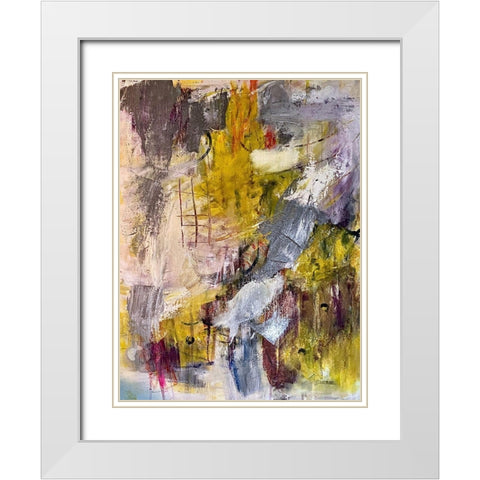 Energetic Material White Modern Wood Framed Art Print with Double Matting by Spina, Phyllis