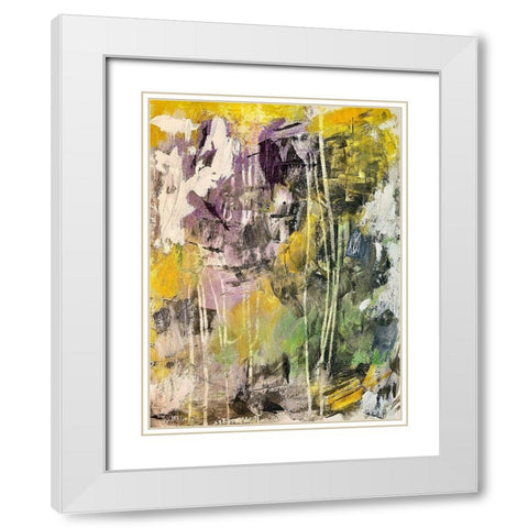Fused Projection White Modern Wood Framed Art Print with Double Matting by Spina, Phyllis
