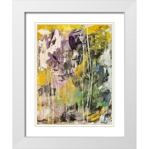 Fused Projection White Modern Wood Framed Art Print with Double Matting by Spina, Phyllis
