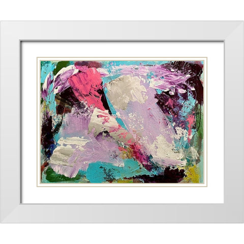 Architectonic Energy White Modern Wood Framed Art Print with Double Matting by Spina, Phyllis