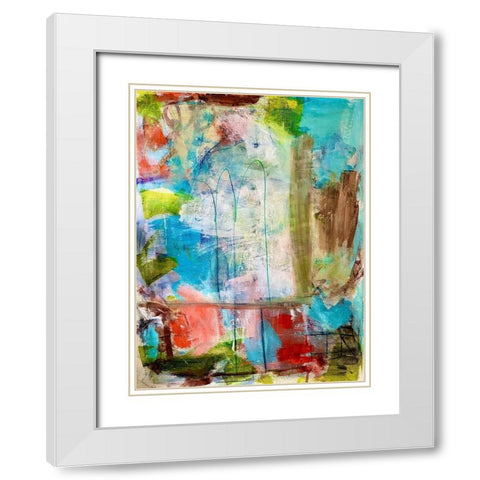 Speculative Structure White Modern Wood Framed Art Print with Double Matting by Spina, Phyllis