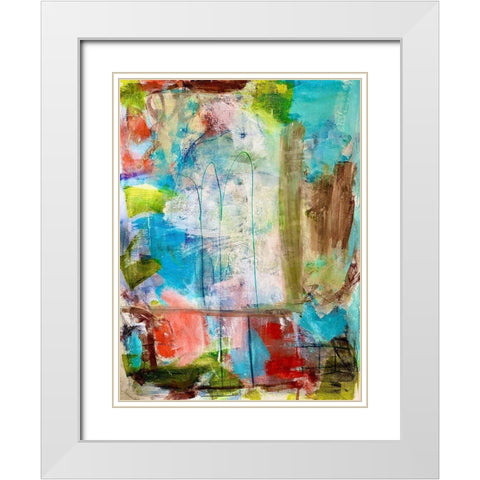 Speculative Structure White Modern Wood Framed Art Print with Double Matting by Spina, Phyllis
