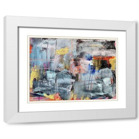 Painted Conversation White Modern Wood Framed Art Print with Double Matting by Spina, Phyllis