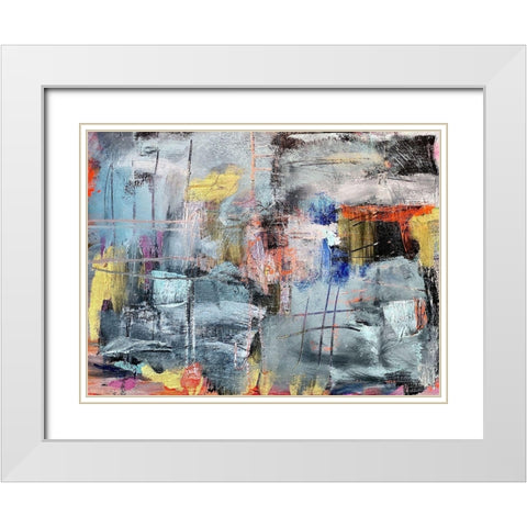 Painted Conversation White Modern Wood Framed Art Print with Double Matting by Spina, Phyllis