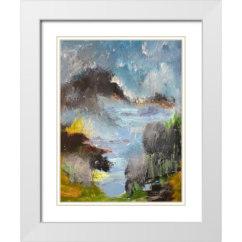 Heavy Seasons White Modern Wood Framed Art Print with Double Matting by Spina, Phyllis
