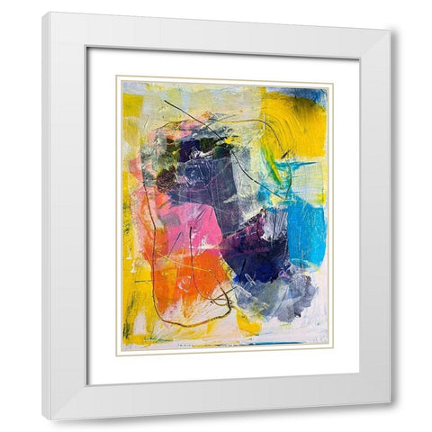 Indigo White Modern Wood Framed Art Print with Double Matting by Spina, Phyllis