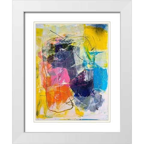 Indigo White Modern Wood Framed Art Print with Double Matting by Spina, Phyllis