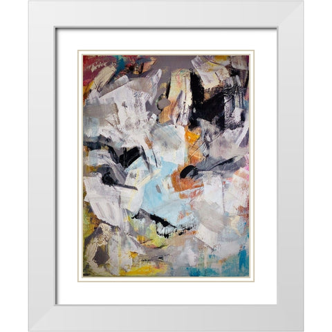 Evolving Expression White Modern Wood Framed Art Print with Double Matting by Spina, Phyllis