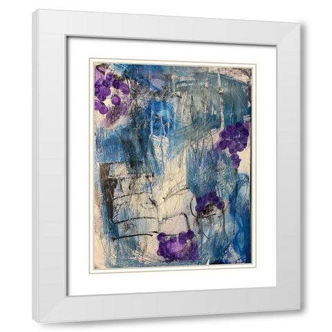Purple Slashes White Modern Wood Framed Art Print with Double Matting by Spina, Phyllis