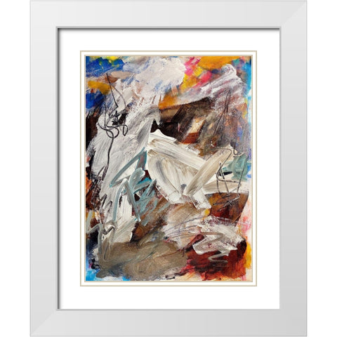 Desert Storm White Modern Wood Framed Art Print with Double Matting by Spina, Phyllis