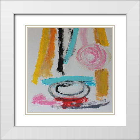 Shaped Lunacy White Modern Wood Framed Art Print with Double Matting by Spina, Phyllis