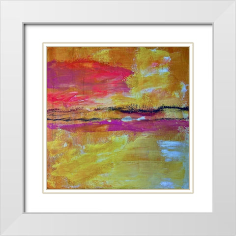 Heat Wave White Modern Wood Framed Art Print with Double Matting by Spina, Phyllis