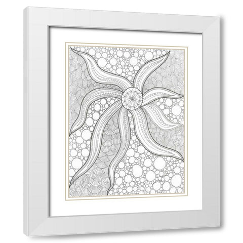 Coastal Starfish White Modern Wood Framed Art Print with Double Matting by Varacek, Pam