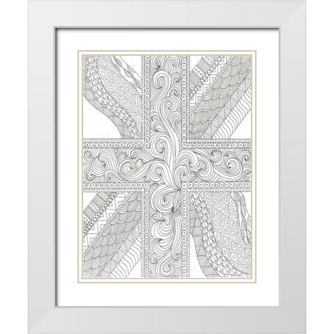 Eternal Cross White Modern Wood Framed Art Print with Double Matting by Varacek, Pam