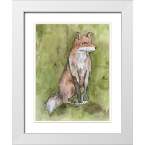 Fantastic Fox White Modern Wood Framed Art Print with Double Matting by Varacek, Pam