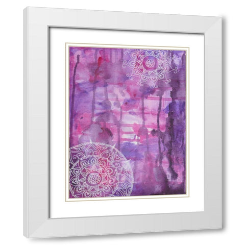 Purple Positive Vibes White Modern Wood Framed Art Print with Double Matting by Varacek, Pam