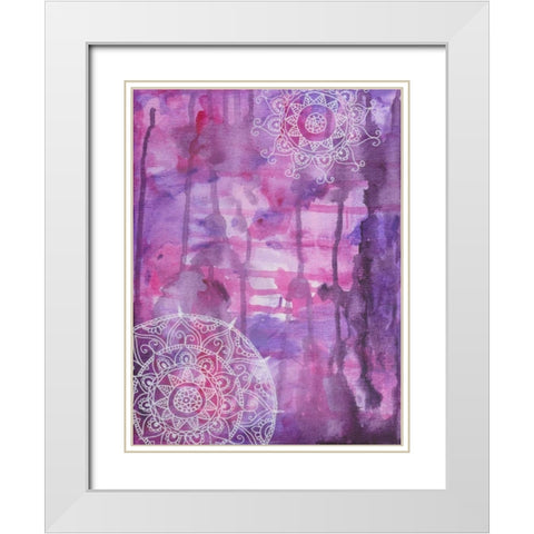 Purple Positive Vibes White Modern Wood Framed Art Print with Double Matting by Varacek, Pam