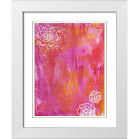Seeking Pink White Modern Wood Framed Art Print with Double Matting by Varacek, Pam
