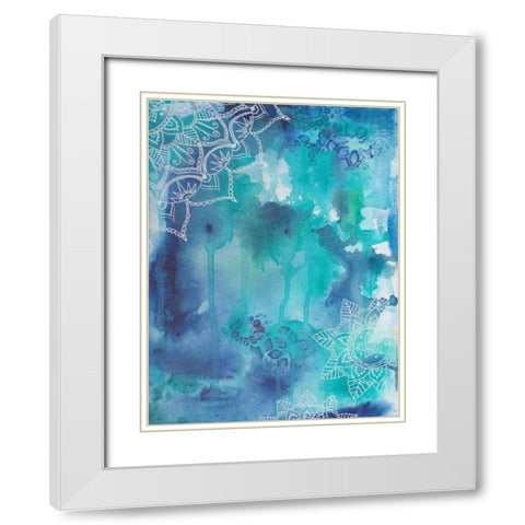 Blue Balance White Modern Wood Framed Art Print with Double Matting by Varacek, Pam