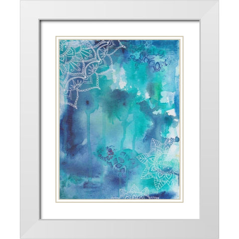 Blue Balance White Modern Wood Framed Art Print with Double Matting by Varacek, Pam
