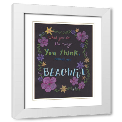 Forever Beautiful White Modern Wood Framed Art Print with Double Matting by Varacek, Pam