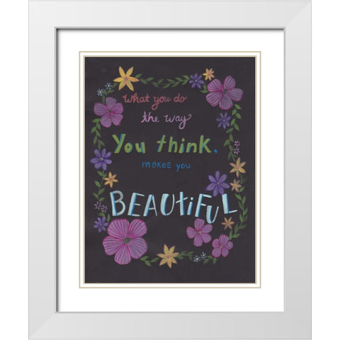 Forever Beautiful White Modern Wood Framed Art Print with Double Matting by Varacek, Pam