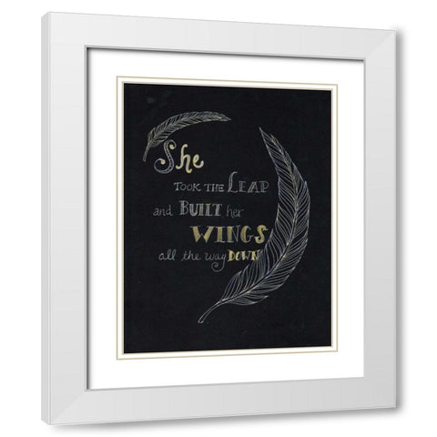 Taking A Leap White Modern Wood Framed Art Print with Double Matting by Varacek, Pam