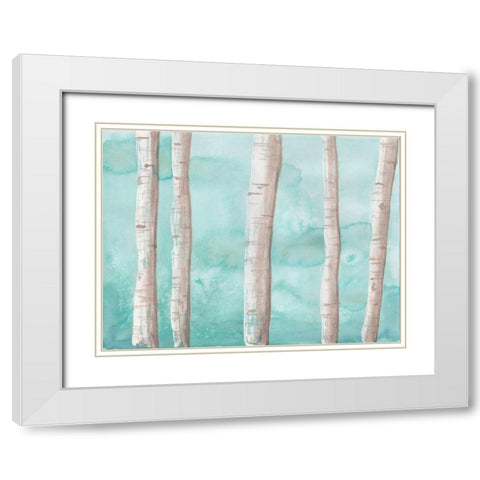 Through The Trees White Modern Wood Framed Art Print with Double Matting by Varacek, Pam