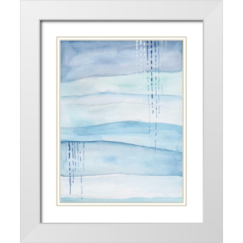 Blue Sand Storm White Modern Wood Framed Art Print with Double Matting by Varacek, Pam