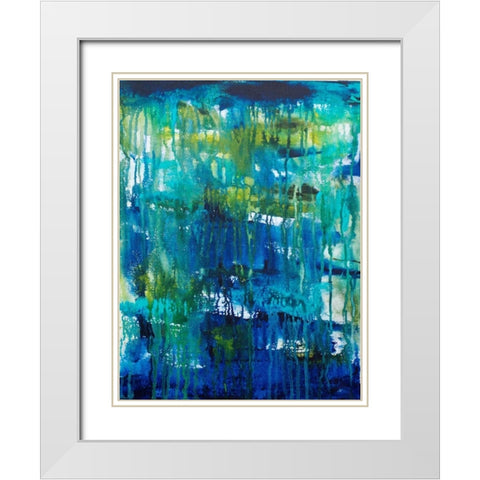 Water Abstraction White Modern Wood Framed Art Print with Double Matting by Varacek, Pam