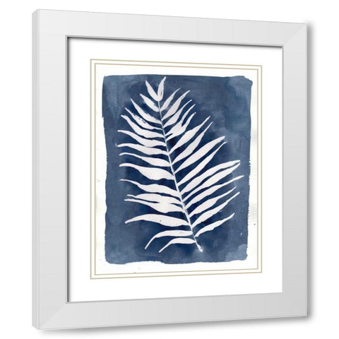 Indigo Silhouette A White Modern Wood Framed Art Print with Double Matting by Varacek, Pam