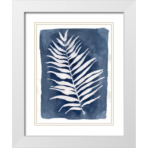 Indigo Silhouette A White Modern Wood Framed Art Print with Double Matting by Varacek, Pam