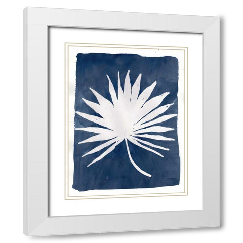 Indigo Silhouette B White Modern Wood Framed Art Print with Double Matting by Varacek, Pam