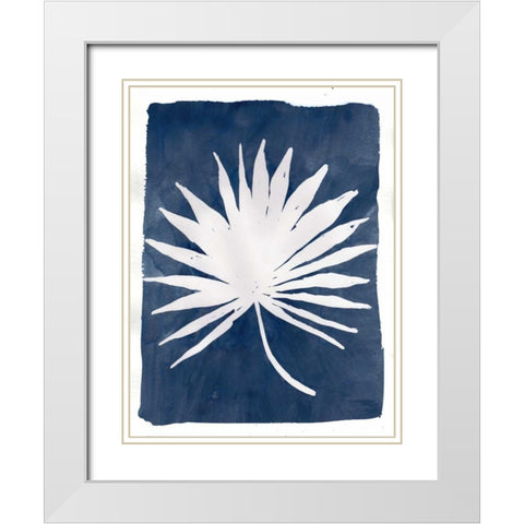 Indigo Silhouette B White Modern Wood Framed Art Print with Double Matting by Varacek, Pam