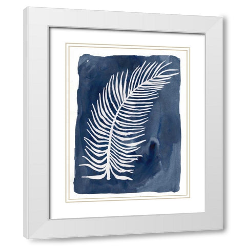 Indigo Silhouette C White Modern Wood Framed Art Print with Double Matting by Varacek, Pam