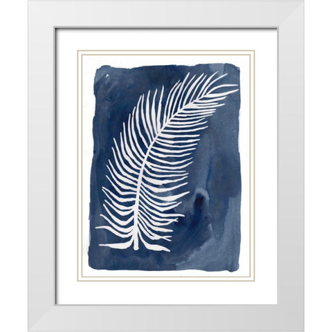 Indigo Silhouette C White Modern Wood Framed Art Print with Double Matting by Varacek, Pam