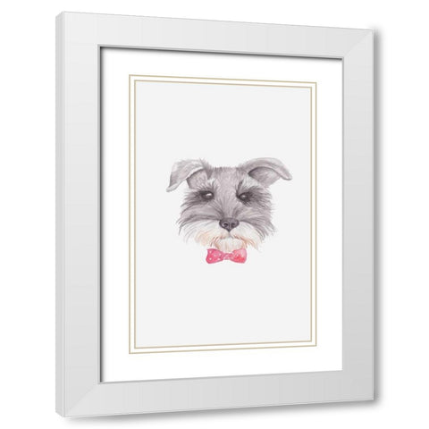 Bowtie Blackie White Modern Wood Framed Art Print with Double Matting by Varacek, Pam
