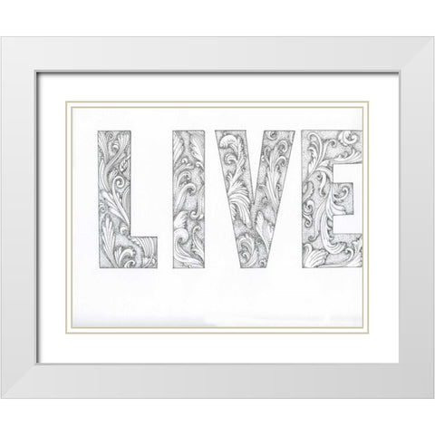 Living Flourishly White Modern Wood Framed Art Print with Double Matting by Varacek, Pam