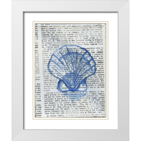 Written Seashell White Modern Wood Framed Art Print with Double Matting by Varacek, Pam