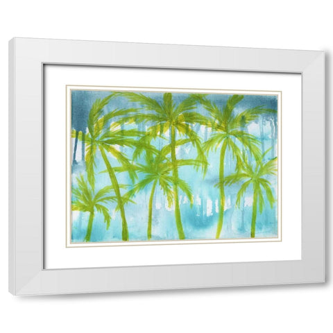 Rainy Paradise White Modern Wood Framed Art Print with Double Matting by Varacek, Pam